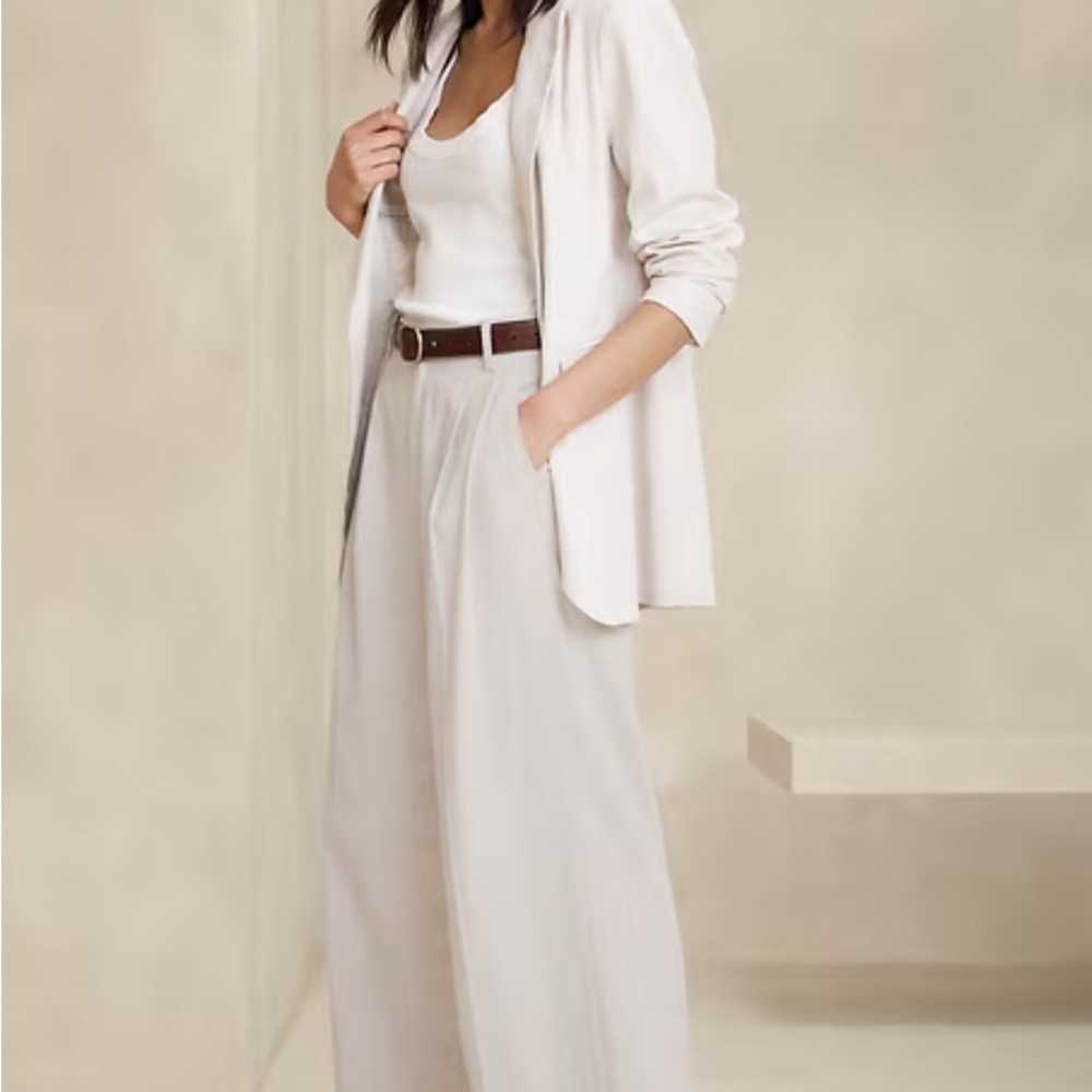Banana Republic Cream Wide-Leg Pants
